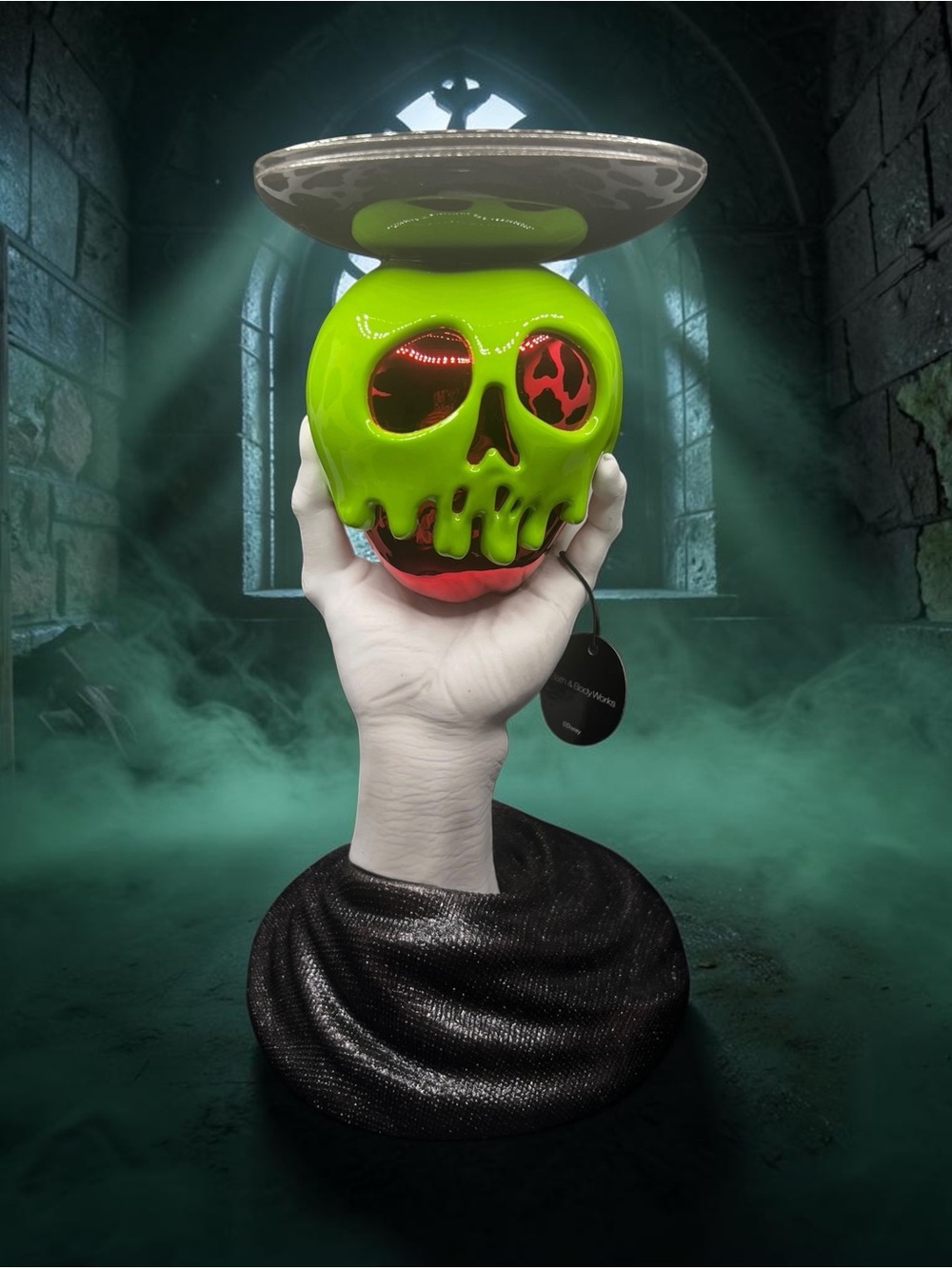 Bath & Body Works Neon Green and Red Drip Skull Accent
